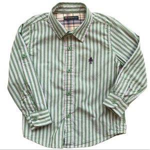 2/3 Marks And Spencer Green Striped Button Up